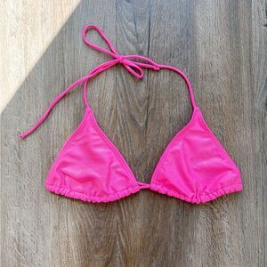 Pink Sparkle Tie Bikini Top size S
